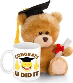 Geslaagd Gefeliciteerd Cadeau Mok / Beker Inclusief Afstudeer Kado Knuffel