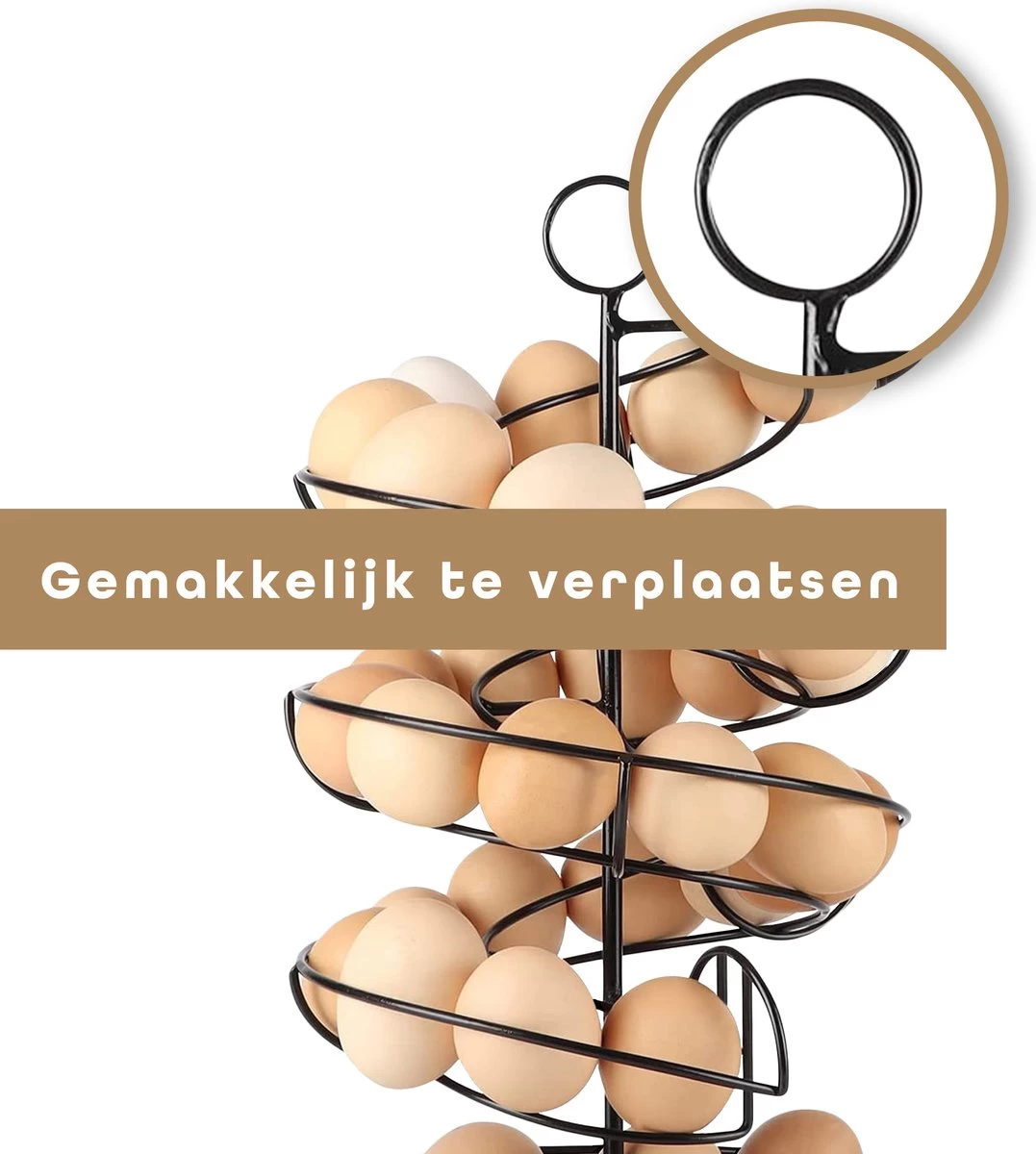 Eiermand – Eierrek – Eierhouder – Eieren – Zwart - Pasen - Tot 40 Eieren - 360° - BAULK® - Afbeelding 4