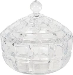 Merkloos Bonbonniere Met Deksel Ø 18*18 Cm Transparant Glas Rond Bonbonschaaltje Bonbonniere Kristal Decoratie Schaal
