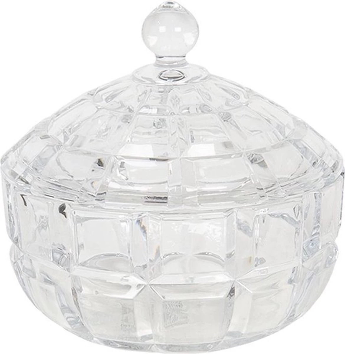 Merkloos Bonbonniere Met Deksel Ø 18*18 Cm Transparant Glas Rond Bonbonschaaltje Bonbonniere Kristal Decoratie Schaal