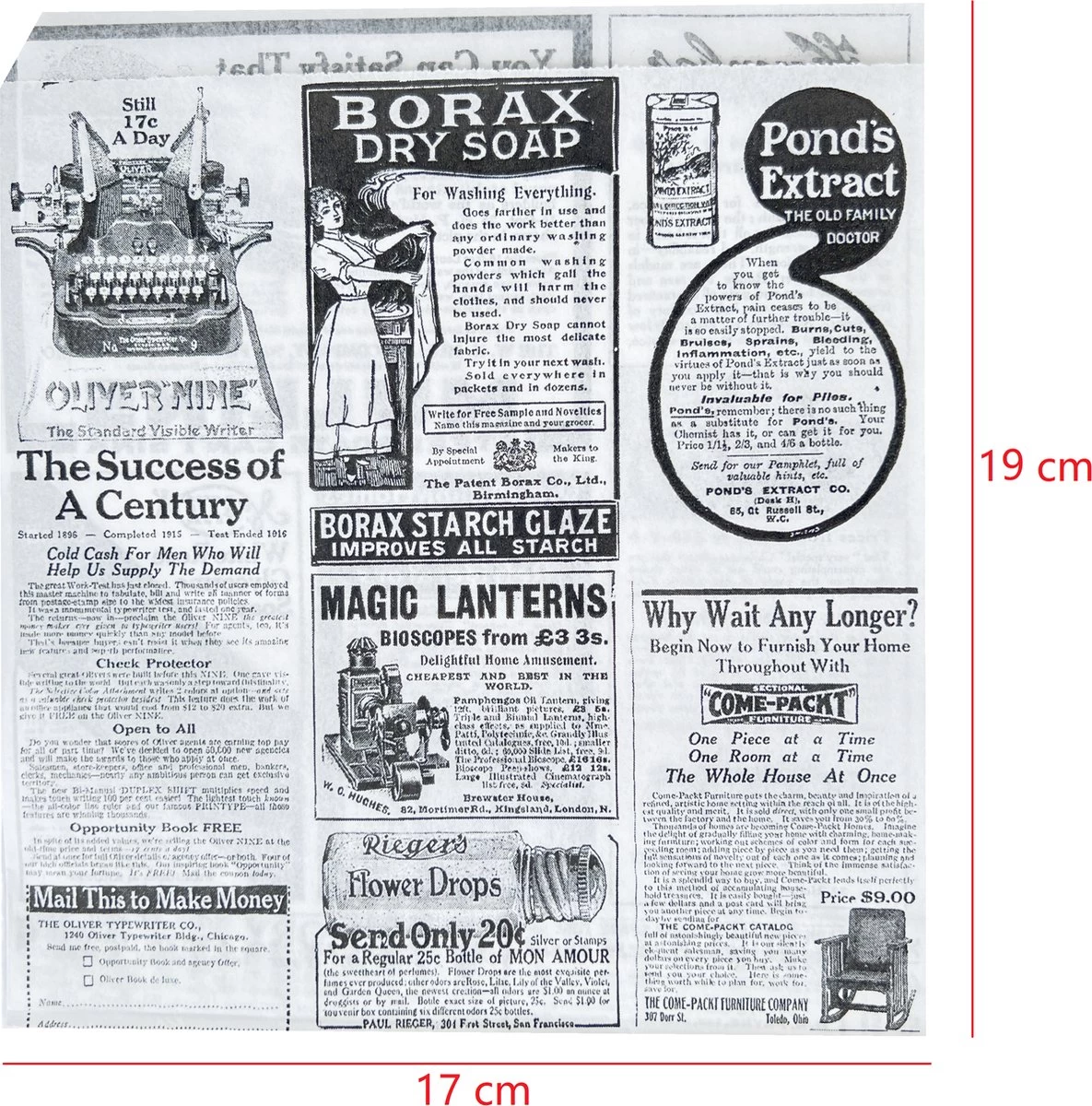 Rainbecom - 50 Stuks - 19 X 17 Cm - Hamburger Zakje Papier - Vetvrij Papier - Papieren Zak Voor Sandwiches - Krant - Afbeelding 2