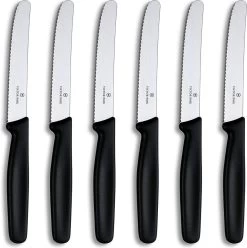 Victorinox Tafelmessen - 6-Delig - Zwart - Recht Heft