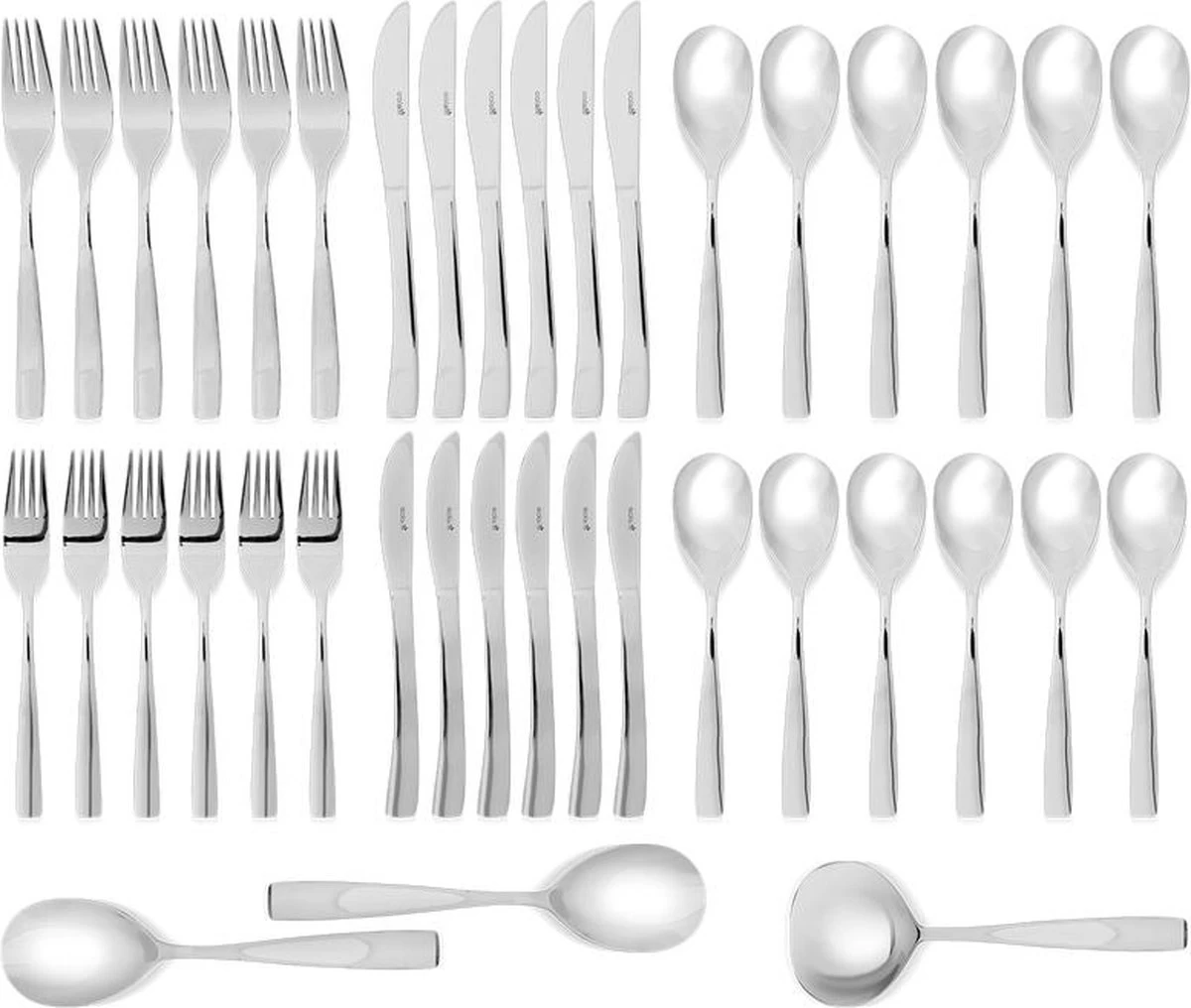 Sola Bestekset Sevilla - Economy - 6 Persoons - 39 Delig - Zilver Chroomstaal 18/0 - RVS - Afbeelding 2