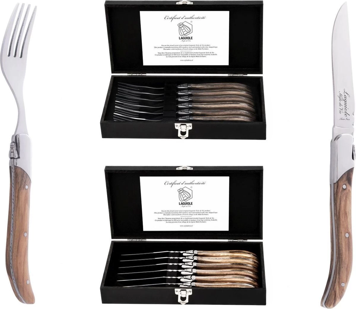 Laguiole Style De Vie Vorken Luxury Line - 6-delig - Olijfhout - Afbeelding 11