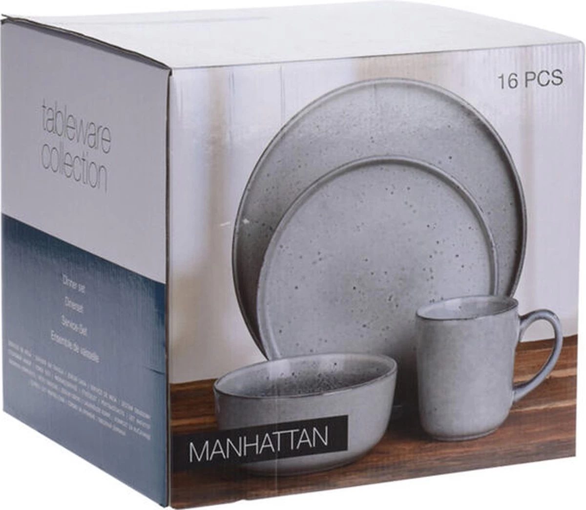 Excellent Serviesset - Servies - 16 Stuks - Aardewerk - Grijs - Afbeelding 7