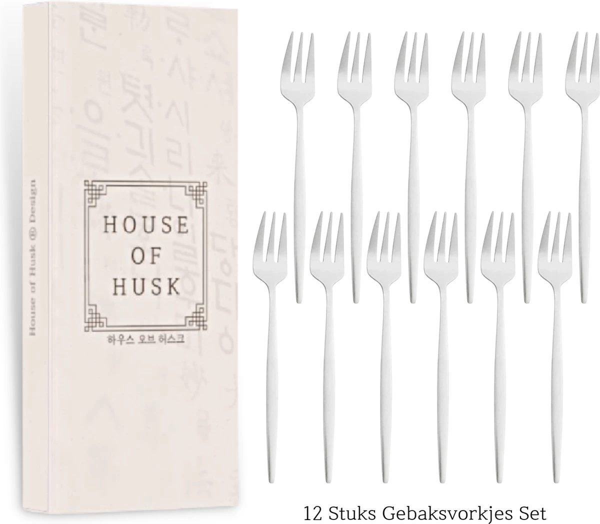 House Of Husk® Zilveren Gebaksvorkjes - Dessertvorken - Taartvorkjes - Cocktailvorken - Klein Vorkjes - 12 Stuks - RVS - 14cm - Afbeelding 5