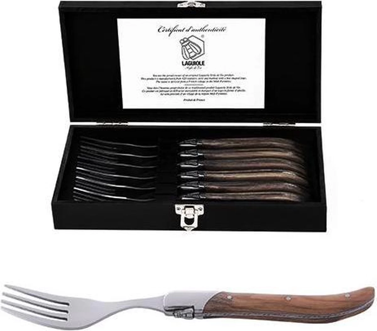 Laguiole Style De Vie Vorken Luxury Line - 6-delig - Olijfhout - Afbeelding 13