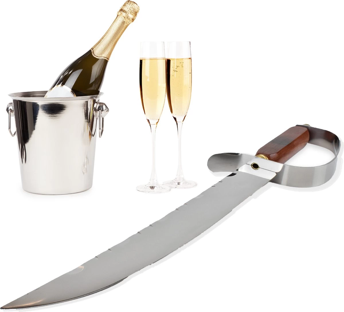 Dymund® Sabreer Sabel - RVS - Professioneel Champagnesabel - Incl. Bewaardoos - 44,5 Cm