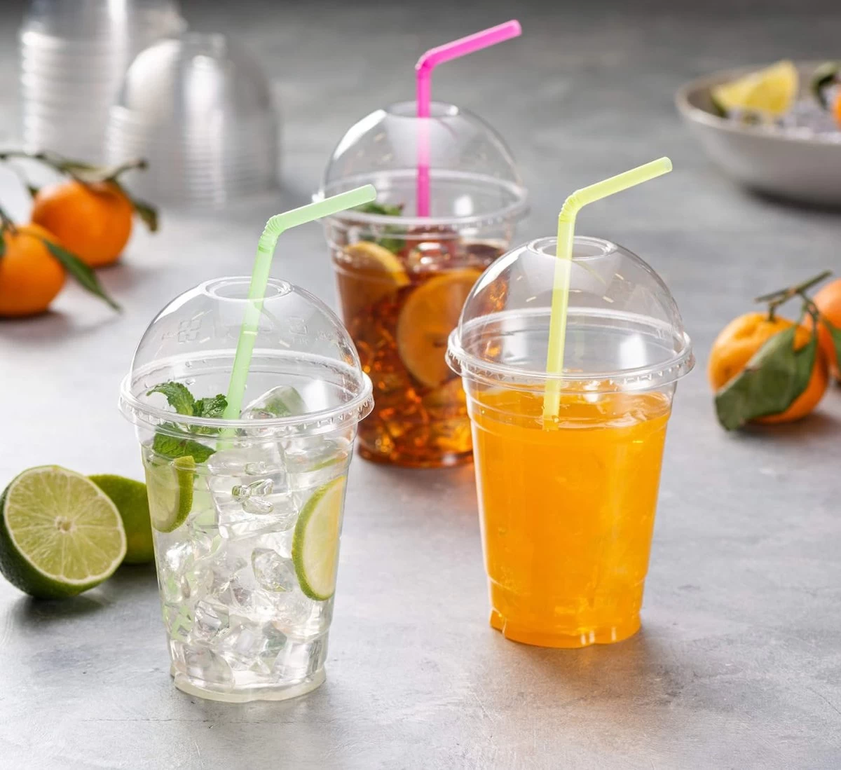 Smoothie Bekers - 100 Stuk(s) - 300 Ml - To Go - Incl Open Deksel - Transparant - Royal WM - Kerst Servies - Afbeelding 3