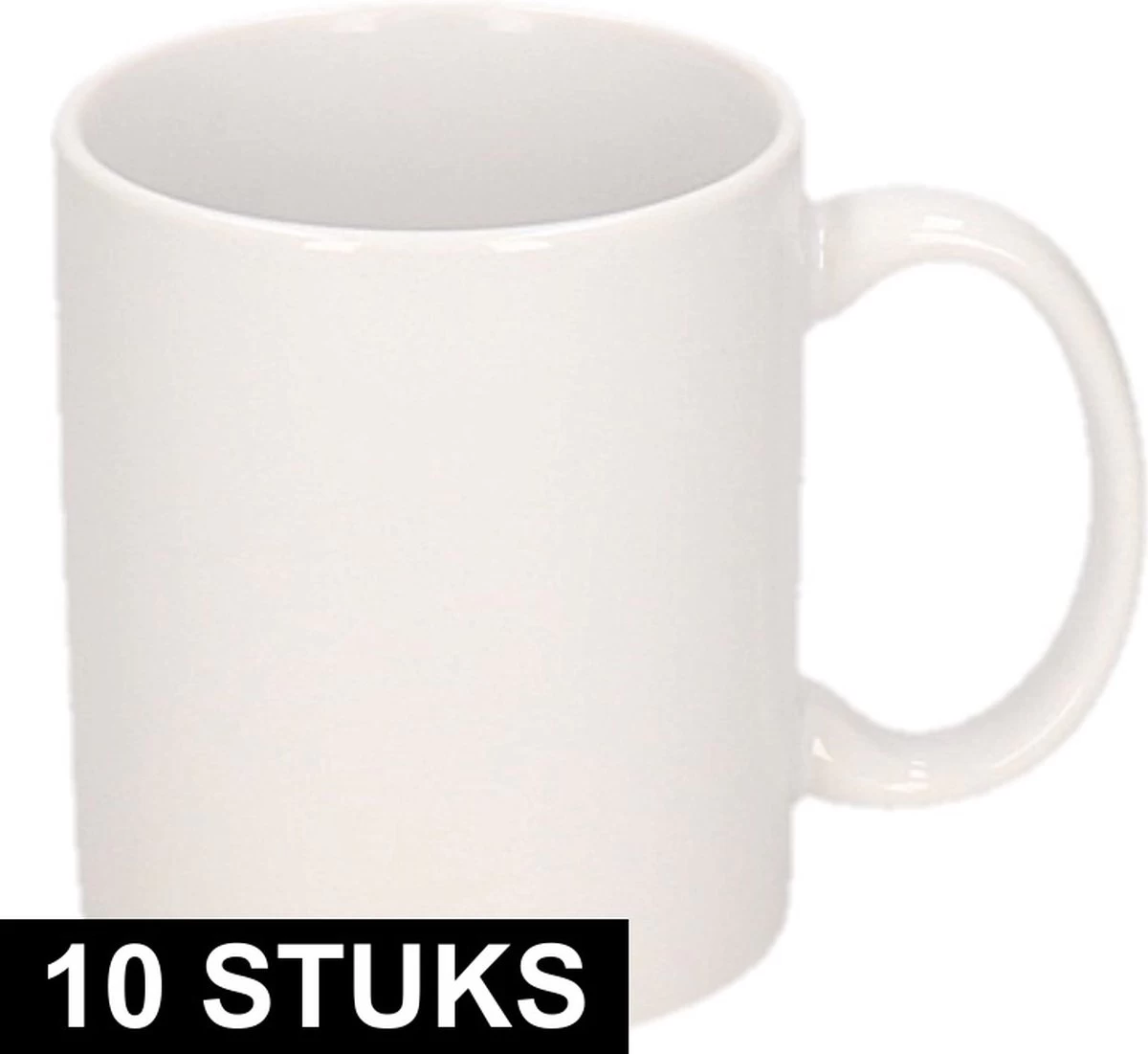 10x Onbedrukte Witte Mokken 300 Ml - Blanco Koffiemokken - Afbeelding 4