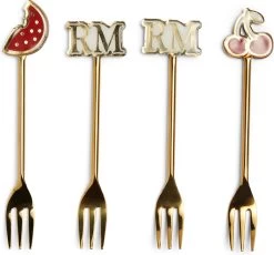 Riviera Maison RM Summer Small Forks 4 Pieces - Roestvrij Staal - 15.5x4.0x1.0 Cm