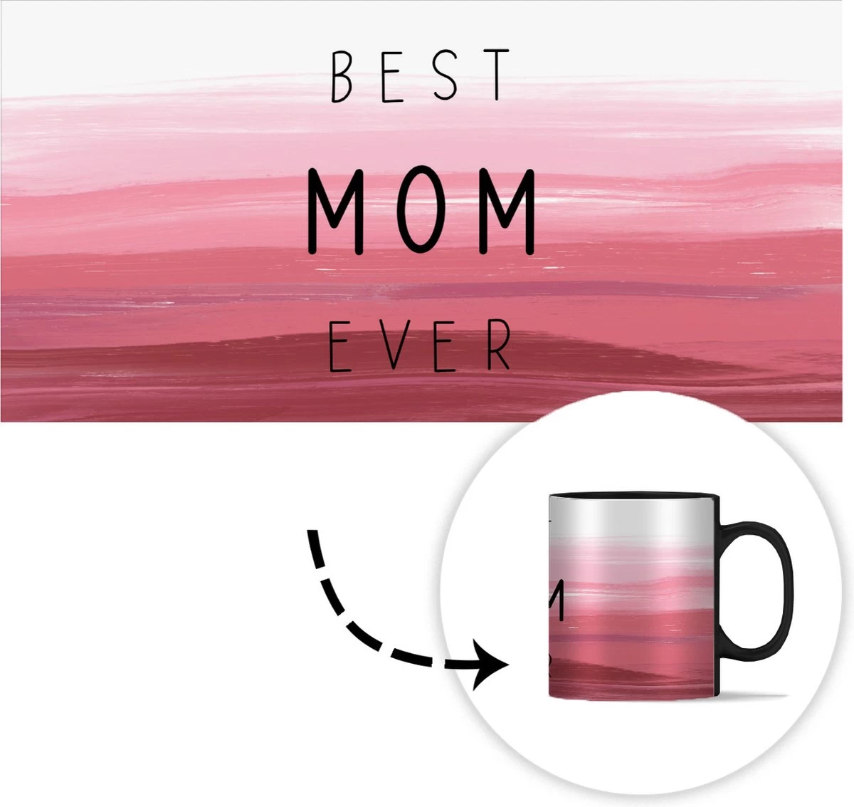 Magische Mok - Foto Op Warmte Mokken - Koffiemok - Best Mom Ever - Mama - Quotes - Spreuken - Magic Mok - Beker - 350 ML - Theemok - Mok Met Tekst - Afbeelding 4