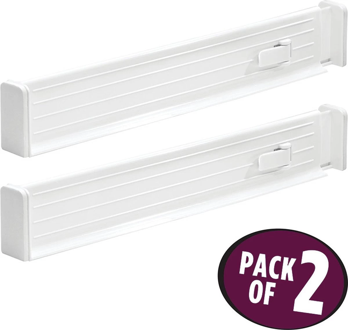 IDesign Ladeverdeler Uitschuifbaar 2 Stuks Transparant - Transparant - Klaar Voor Gebruik, Verstelbaar, Uitschuifbaar - Afbeelding 3