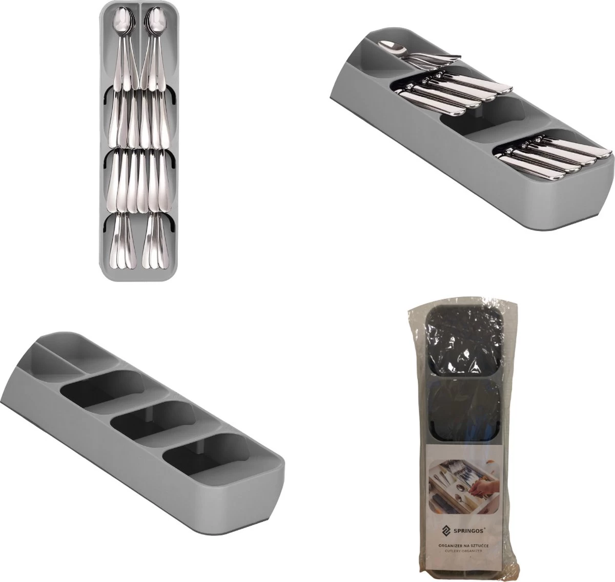 Springos Multifunctionele Bestekbak | Besteklade | Bestek Organizer | Kunststof | 39 X 11 X 5.5 CM - Afbeelding 2