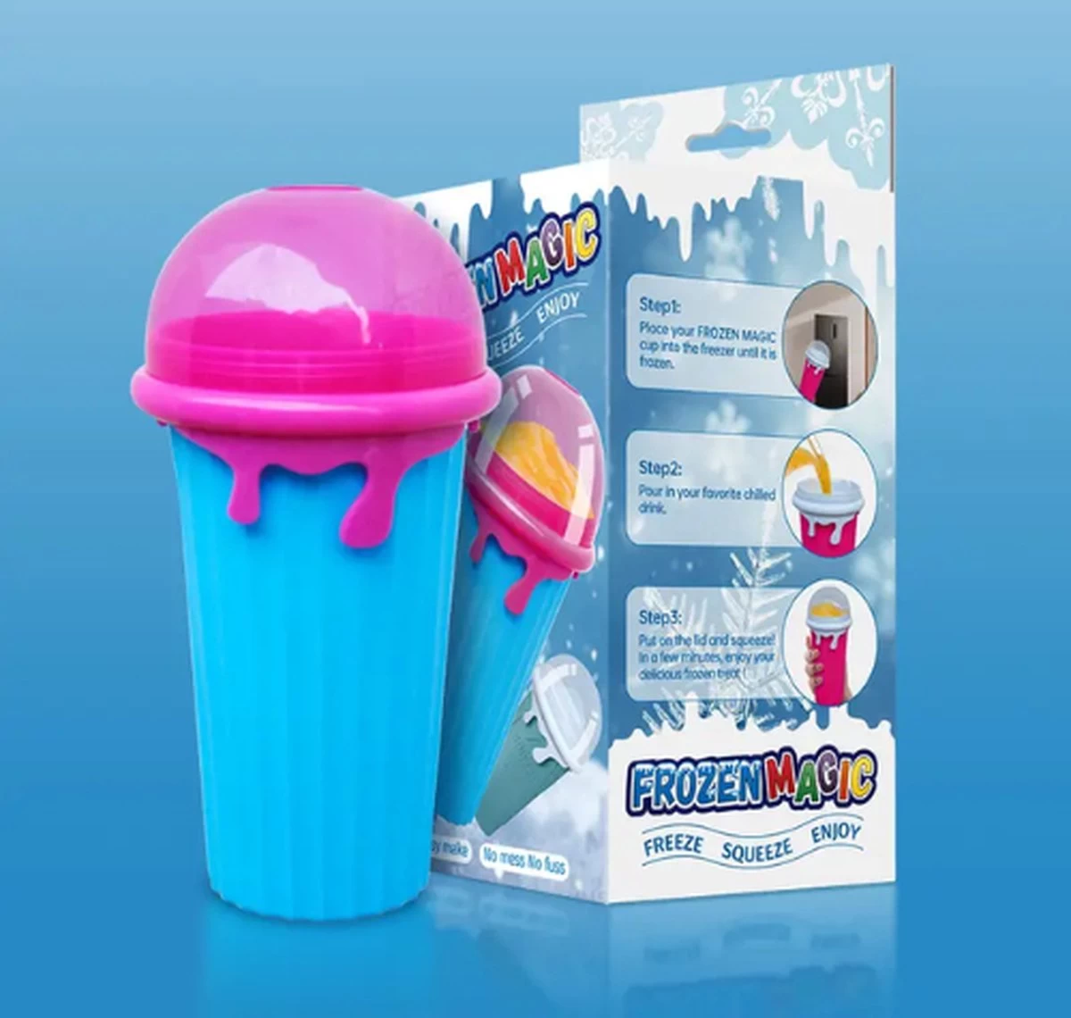Frozen Magic Slushy Maker - Slush Puppy Maker - IJscrusher - Slush Puppy Beker - Slushy Puppy Maker - Slush Puppy Machine - Slush Maker - Slushy Cup - Tiktok - Blauw - Afbeelding 6