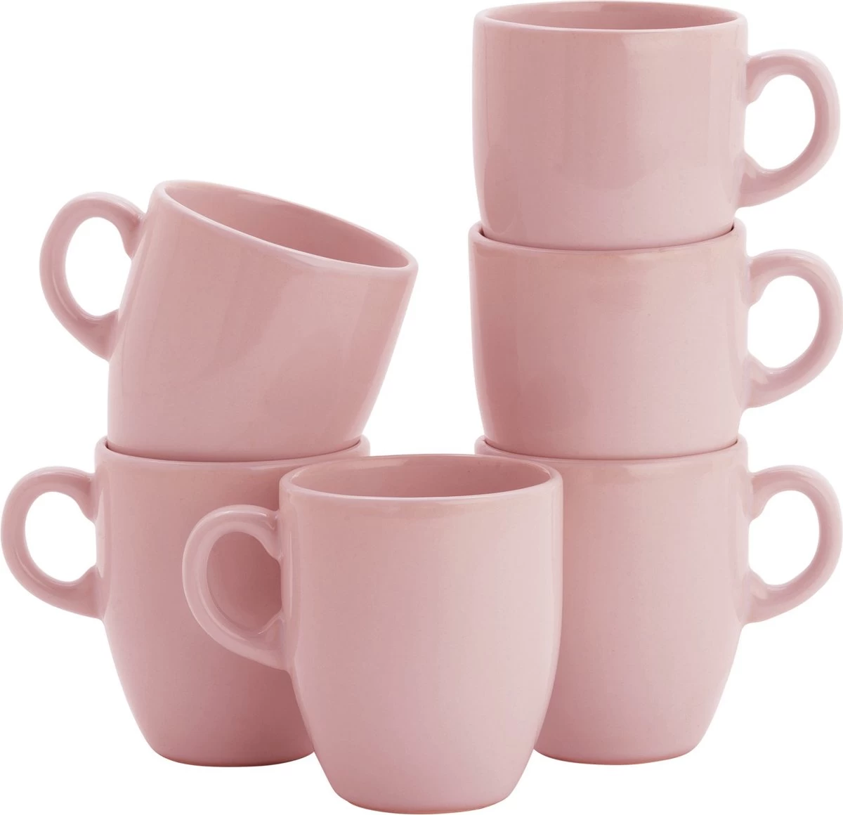 Lite-Body Hermes Koffie Beker - 200 Ml - Set Van 6 - Roze