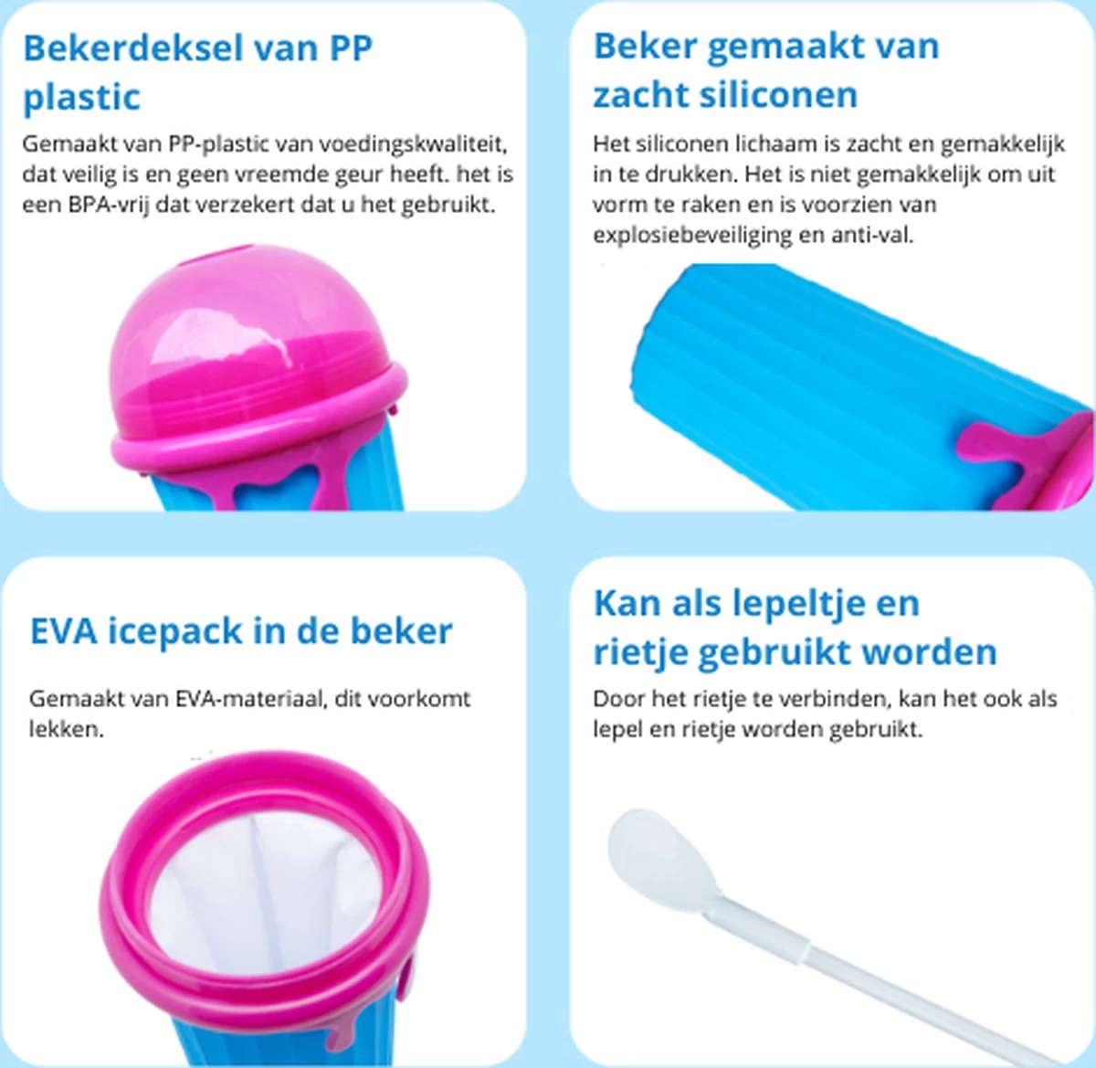 Frozen Magic Slushy Maker - Slush Puppy Maker - IJscrusher - Slush Puppy Beker - Slushy Puppy Maker - Slush Puppy Machine - Slush Maker - Slushy Cup - Tiktok - Blauw - Afbeelding 3
