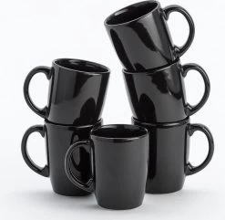 Lite-Body - Hermes - Thee Beker 30cl Set Van 6 - Mystique Zwart