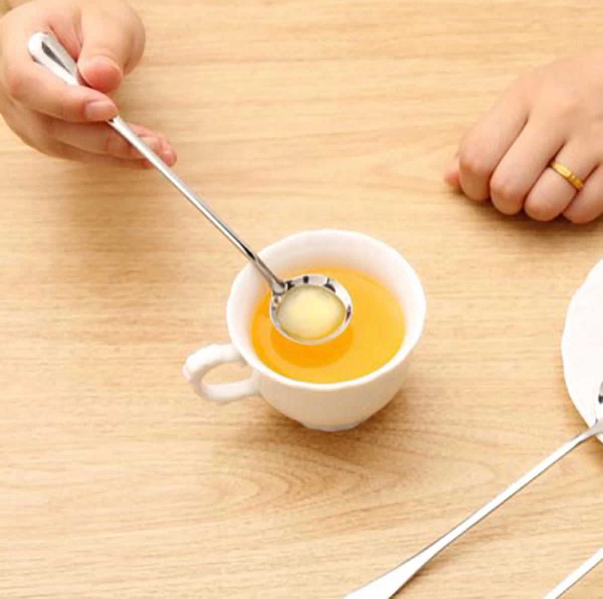 Merkloos Set Van 6 Lange Ronde Lepels - Latte Macchiato - Dessertlepels - 18,5cm - Sorbetlepels - IJslepels - Theelepels - Zilver - Afbeelding 2