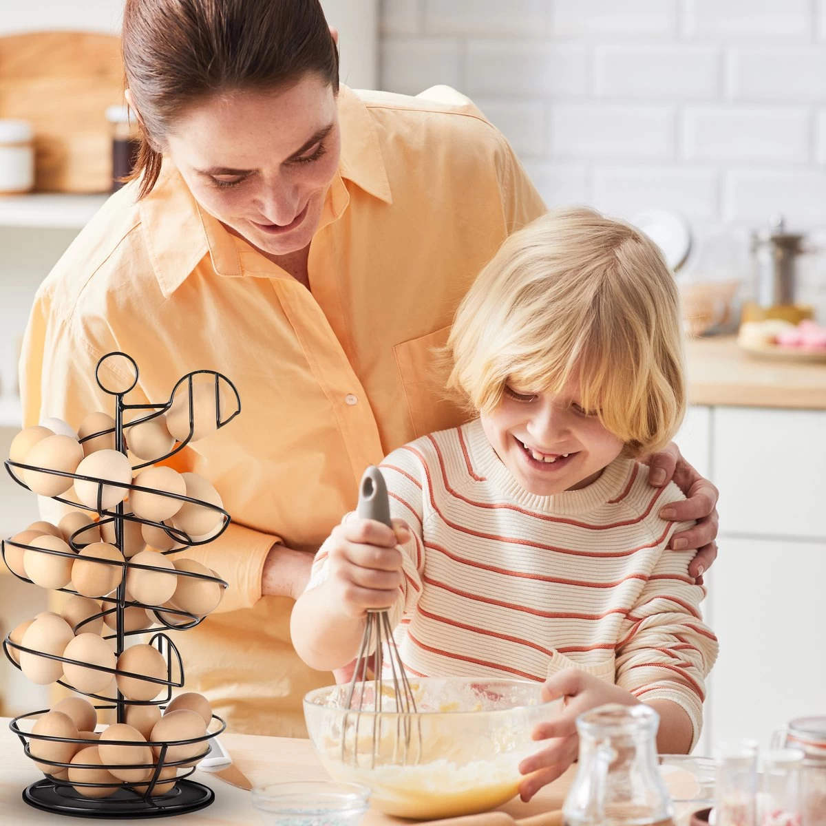 Eiermand – Eierrek – Eierhouder – Eieren – Zwart - Pasen - Tot 40 Eieren - 360° - BAULK® - Afbeelding 9