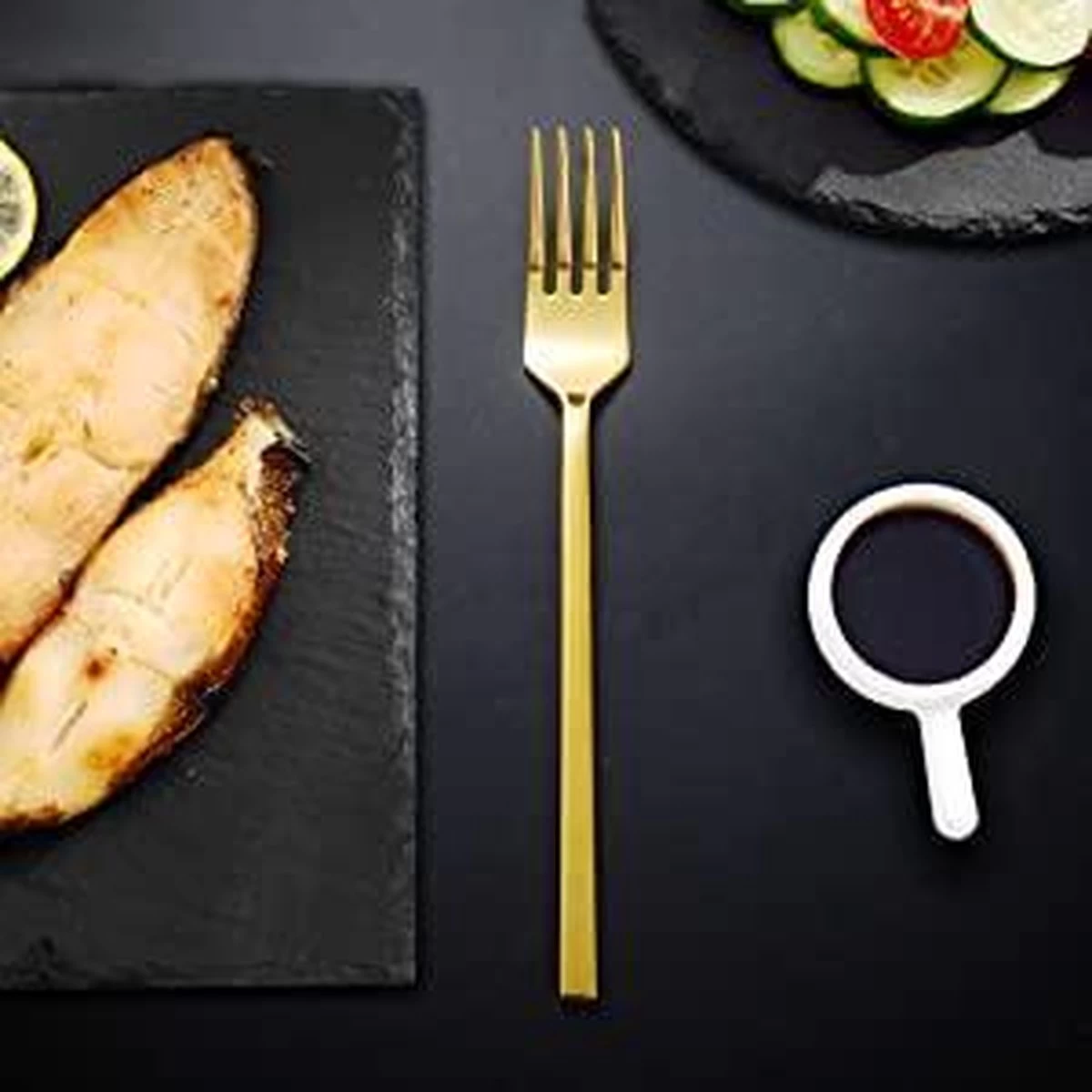 Cadeau 30-delige Gouden Zilverwerk Set Bestekset, Velaze 18/10 Roestvrijstalen Gebruiksvoorwerpen Service Voor 6 Personen Inclusief Dinerlepel, Diner Vork, Diner Mes, Dessertvork En Theelepel, Spiegel Gepolijst Ontwerp - Afbeelding 10