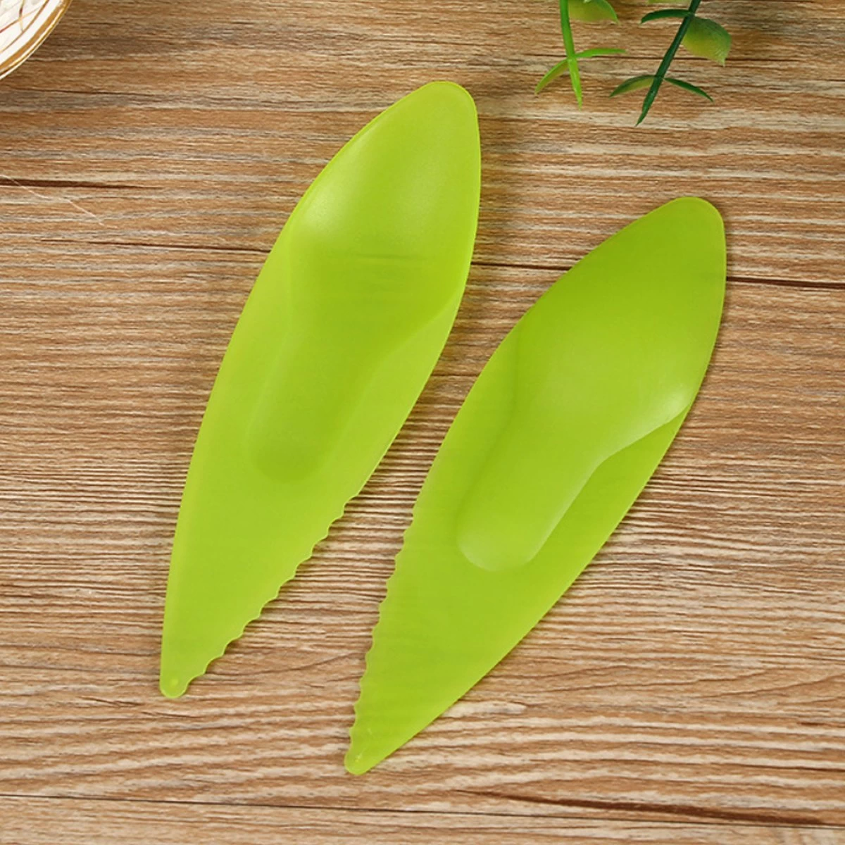 Merkloos Kiwi Lepel/Mes | Kunststof | 10,5cm | Ideaal Voor Kinderen | 3, 5 Of 8 Stuks Hoge Korting! - Afbeelding 3