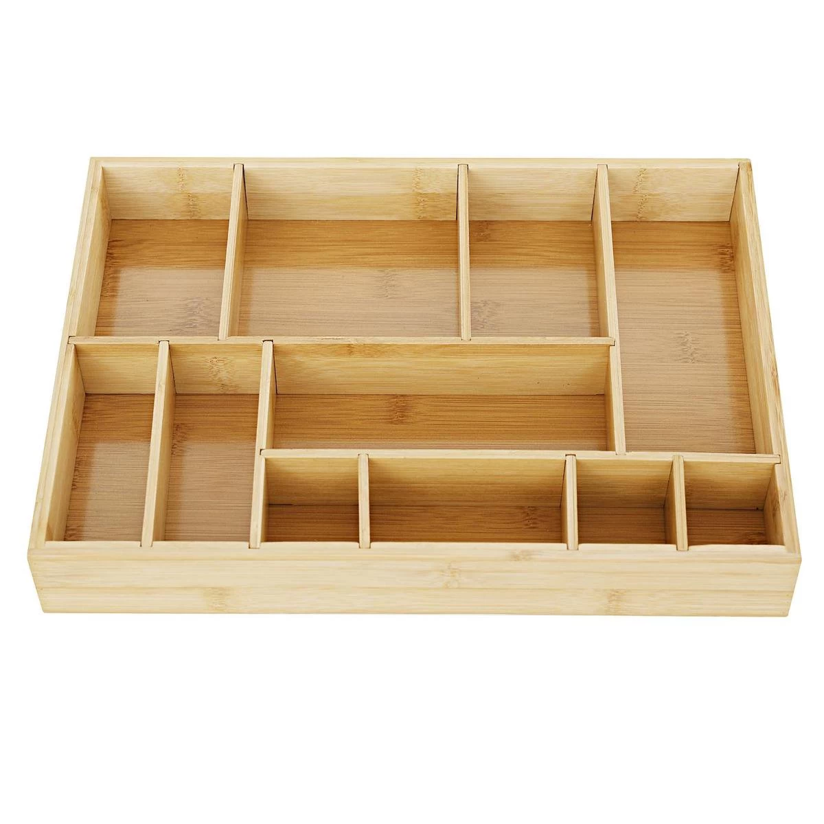 Merkloos Decopatent® Bestekbak - Lade Organizer - Besteklade - Bamboe - Hout - Bestek Bak Organizer Houder Voor Keukenla - Bestekcassette - Afbeelding 9