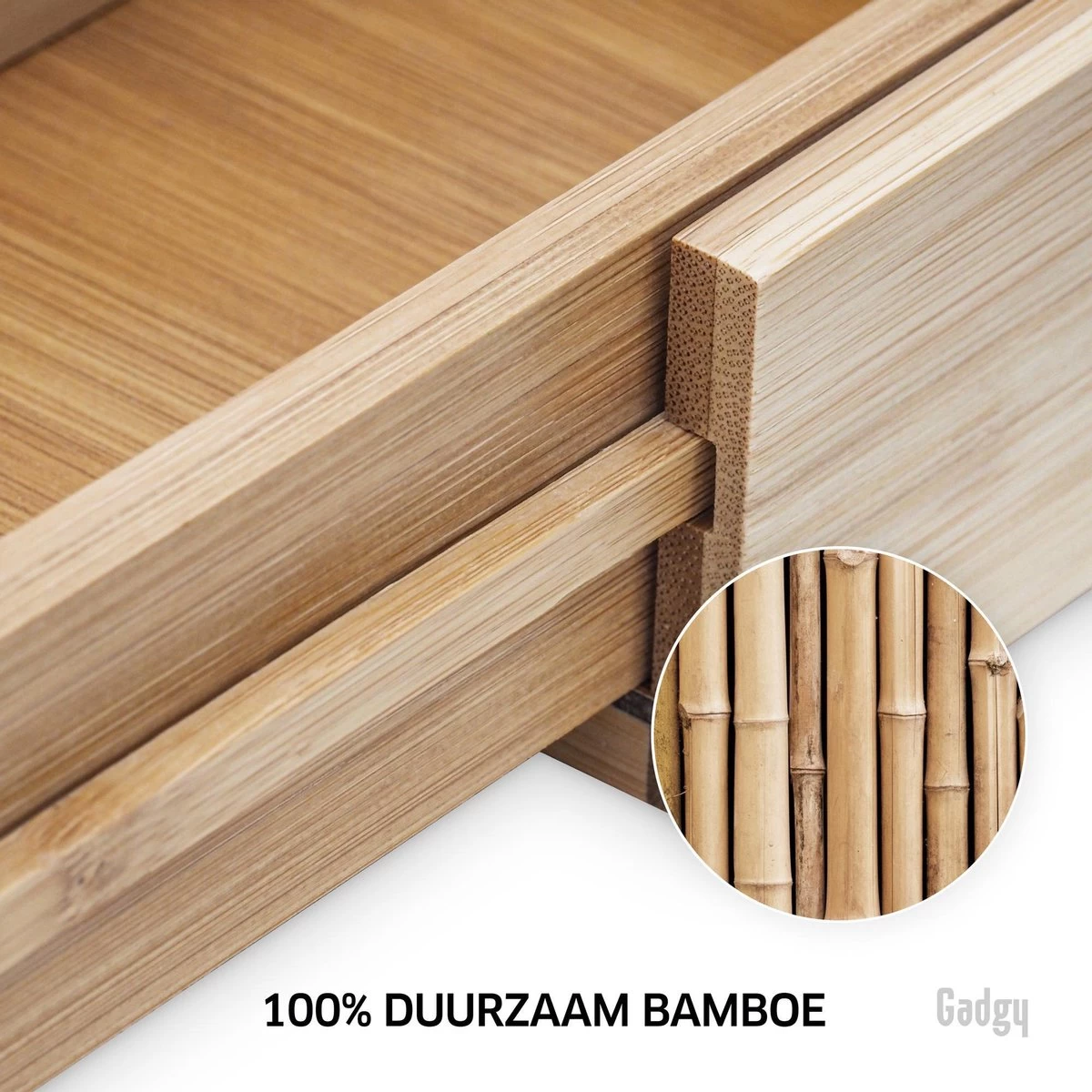 Gadgy Uitschuifbare Bestekbak - Uitschuifbare Bestekcassette Hout - Besteklade - Ladeverdeler - 6/8 Vakken - Bamboe - Afbeelding 5
