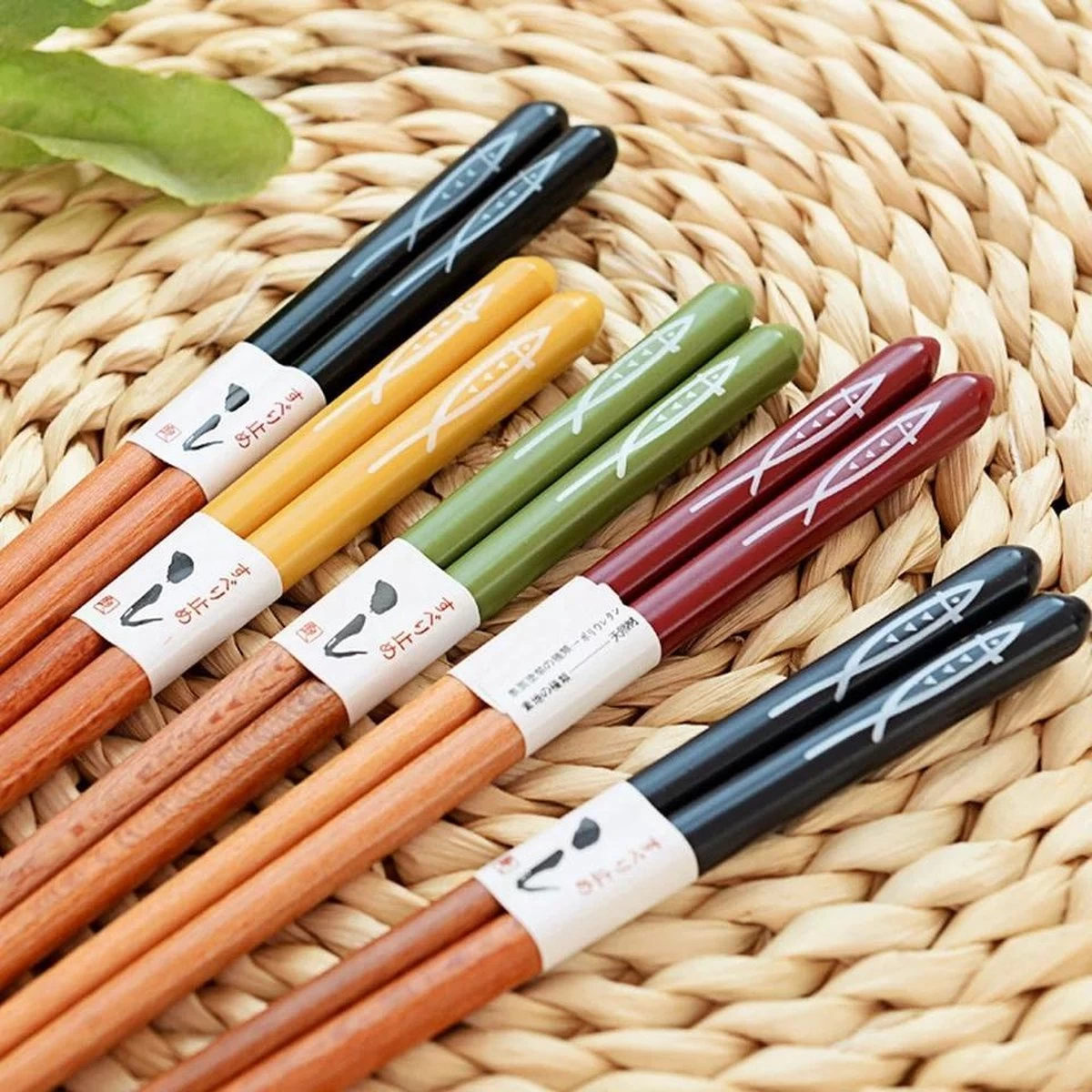 Chopsticks - Hout - 5 Paar - 22,5 Cm - Japanse Stijl - Sushi Giftset - Afbeelding 4