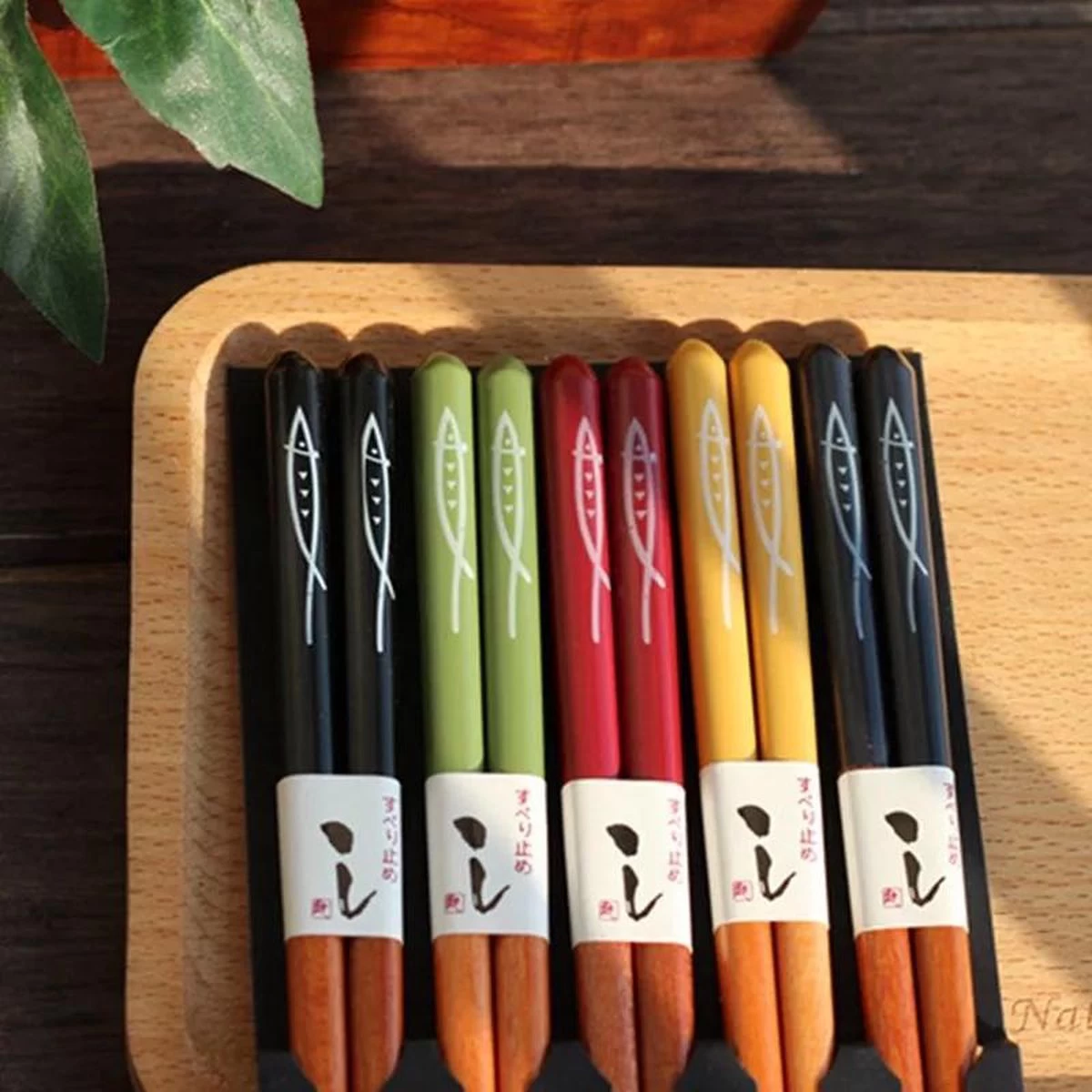 Chopsticks - Hout - 5 Paar - 22,5 Cm - Japanse Stijl - Sushi Giftset - Afbeelding 6