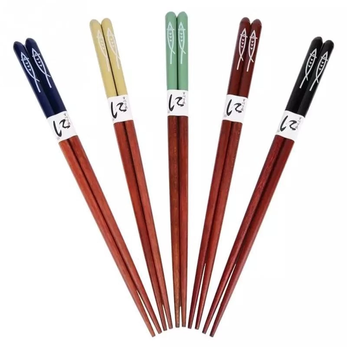 Chopsticks - Hout - 5 Paar - 22,5 Cm - Japanse Stijl - Sushi Giftset - Afbeelding 9