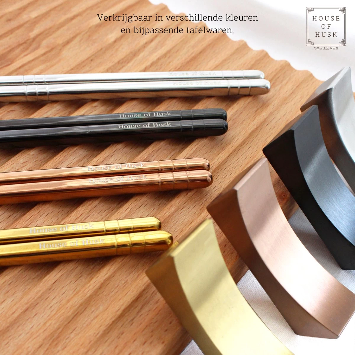 House Of Husk Chopsticks Set - Koreaanse Eetstokjes - Vaatwasserbestendig - RVS - 5 Paar - Zilver - Afbeelding 7