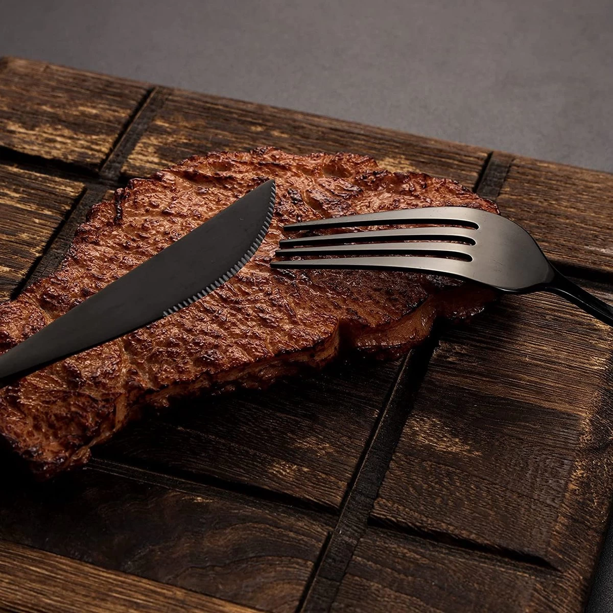 Lopoleis Royal Sam Bestek – Bestekset – Bestekset 6 Persoons – 24 Delig – Zwart – Luxe Bestekset – RVS – Modern Bestek - Afbeelding 2