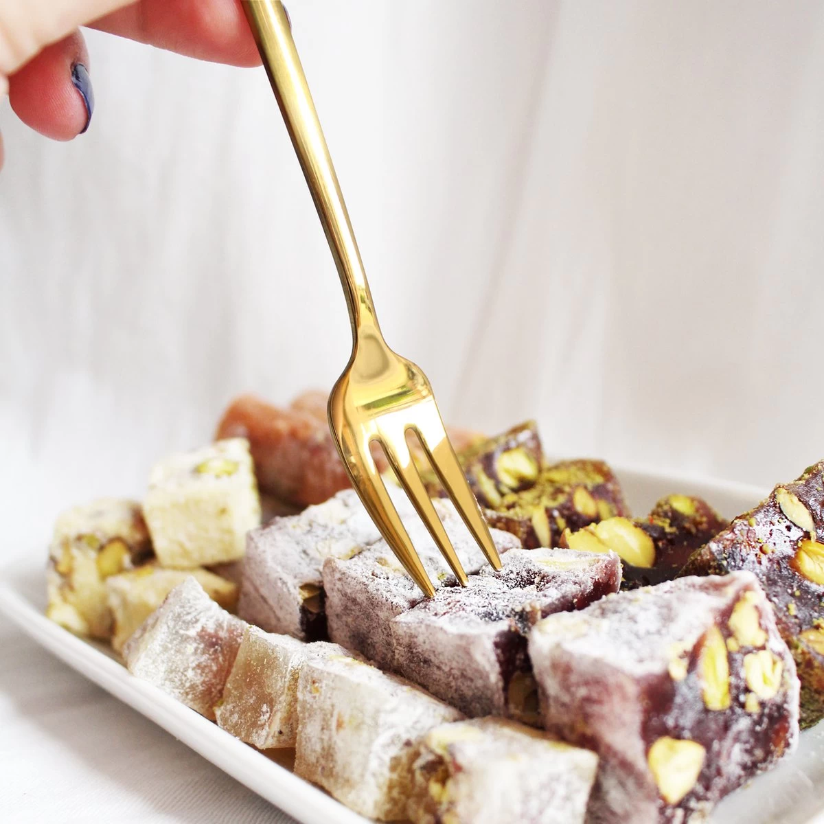 House Of Husk® Gouden Gebaksvorkjes - Dessertvorken - Taartvorkjes - Cocktailvorken - Klein Vorkjes - 12 Stuks - RVS - 14cm - Afbeelding 3