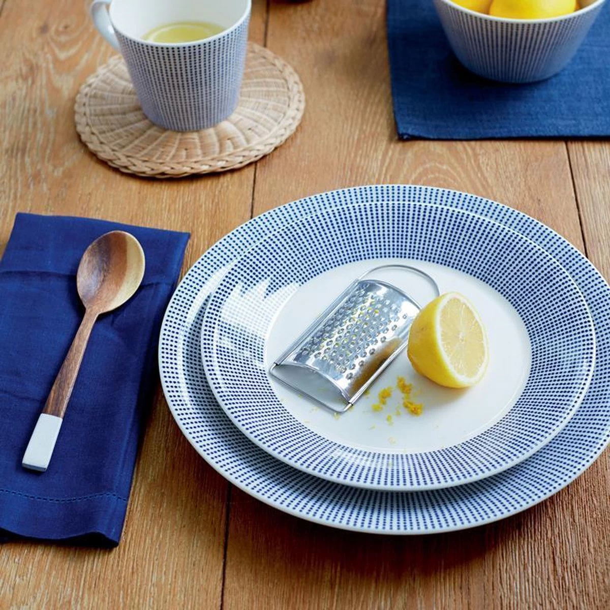 Royal Doulton Pacific - 6x Mok / Beker - Porselein - Wit / Blauw - 450 Ml - Set Van 6 Mokken - Afbeelding 4