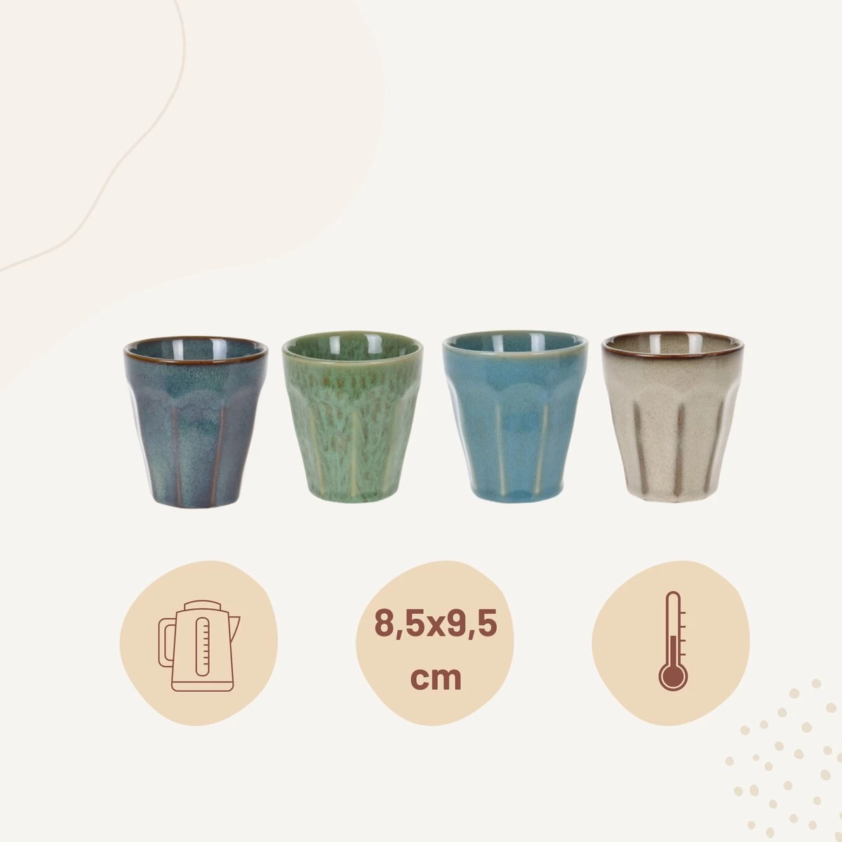 Orange85 Cappuccino Mokken - 4 Stuks - 250 Ml - Porselein - Hittebestendig - Keuken - Accessoires - Cappuccino Glazen - Cappuccino Kopjes - Latte Macchiato Glazen - Afbeelding 7