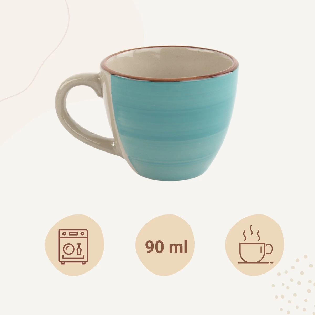 Orange85 Espresso Kopjes - Koffie - Set Van 6 - Meerdere Kleuren - 100 Ml - Aardewerk - Glazen - Met Oor - Koffiekopjes - Afbeelding 4