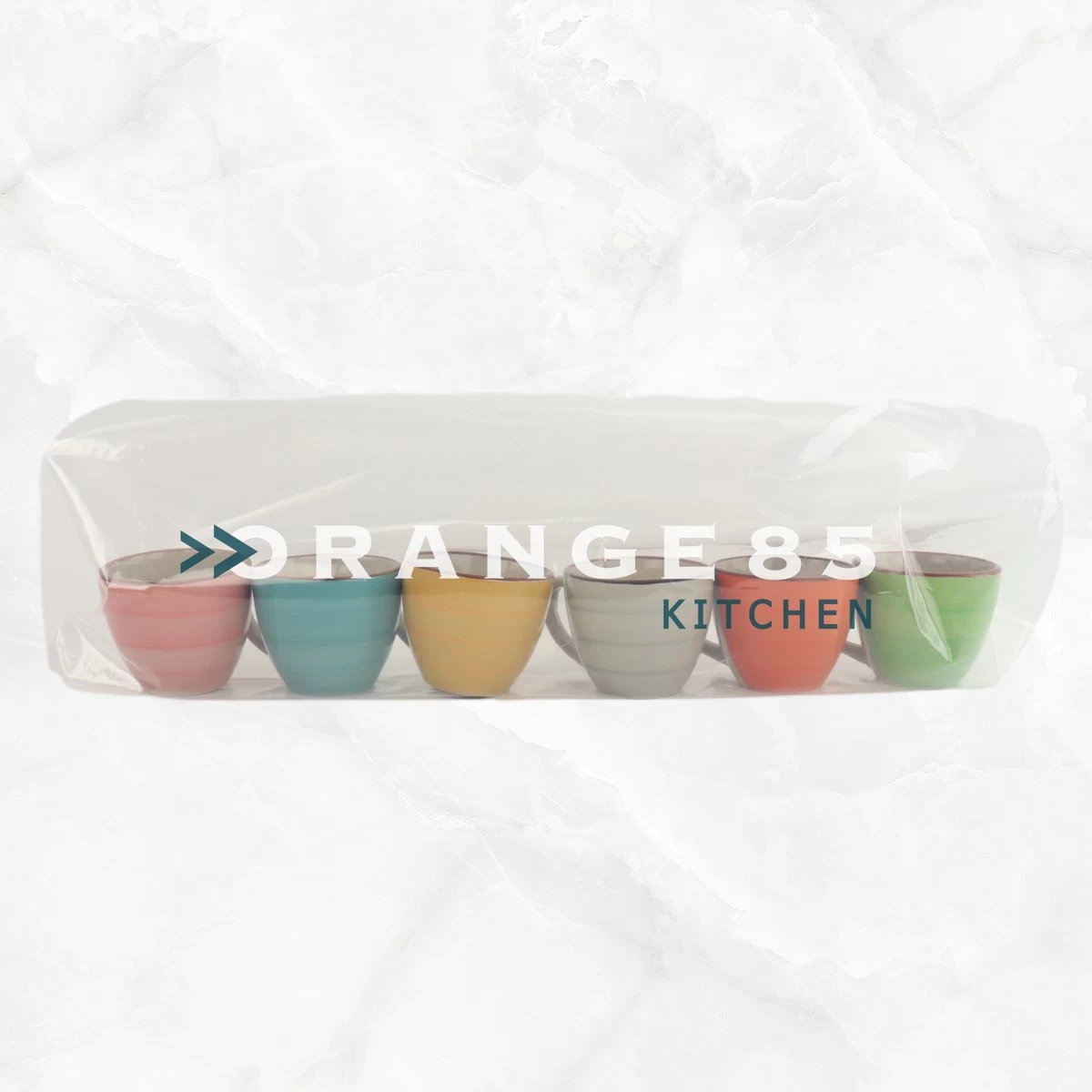 Orange85 Espresso Kopjes - Koffie - Set Van 6 - Meerdere Kleuren - 100 Ml - Aardewerk - Glazen - Met Oor - Koffiekopjes - Afbeelding 5