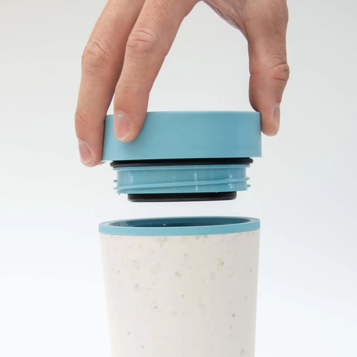 Circular&Co. Herbruikbare To Go Koffiebeker (rCUP) Zwart/geel 8oz/227ml - Afbeelding 6