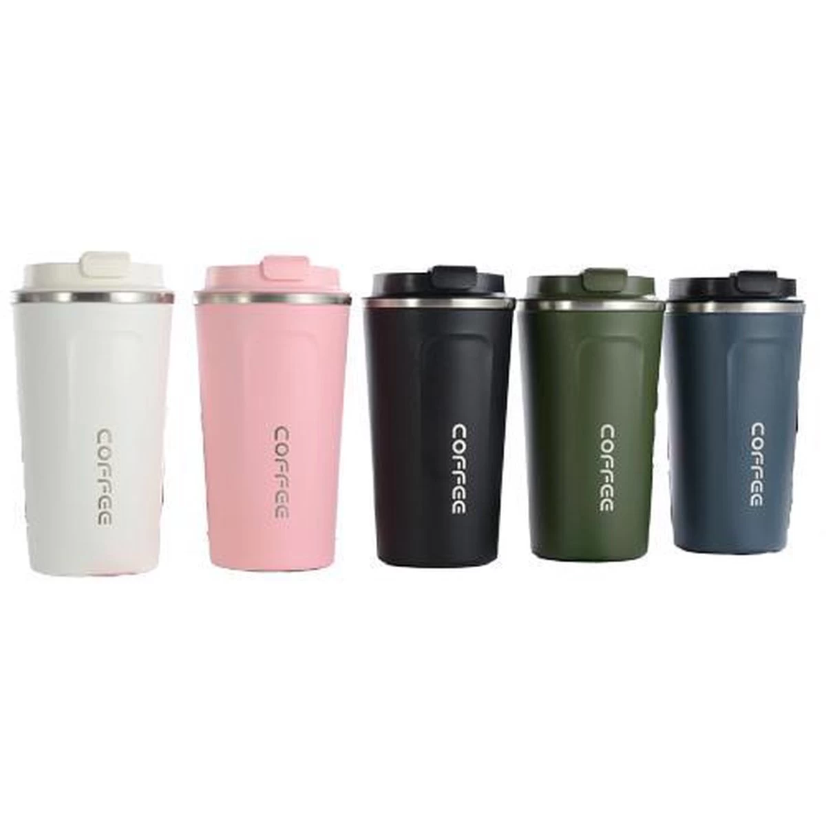Koffiebeker To Go | Lekvrije Thermosbeker | Thermosfles | RVS Reisbeker | Dubbelwandige Travel Mug | 380 Ml | Zwart - Afbeelding 5
