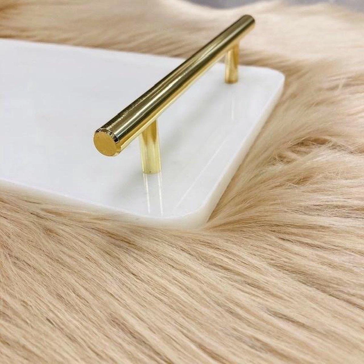 Cosy&Trendy Marmeren Dienblad Met Gouden Handvaten - 40 X 14 Cm - Afbeelding 2