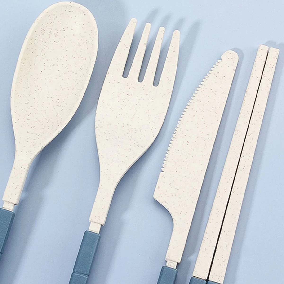 Reisbestek - 5-delig Blauw - Meeneembestek - Bestek To Go - Afbeelding 2