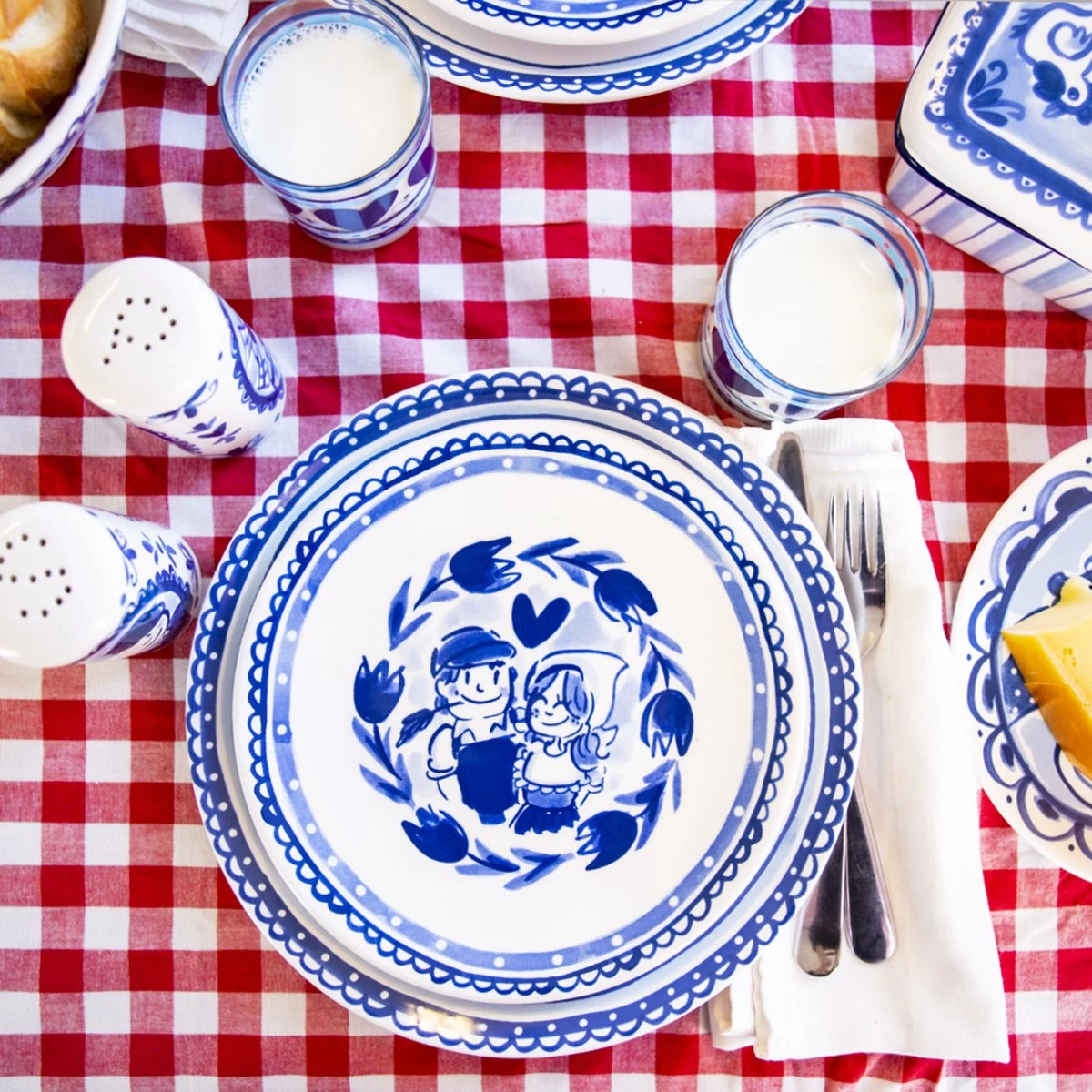 Blond Amsterdam, Delfts Blond, Ontbijtbord Tulp 22cm - Afbeelding 3