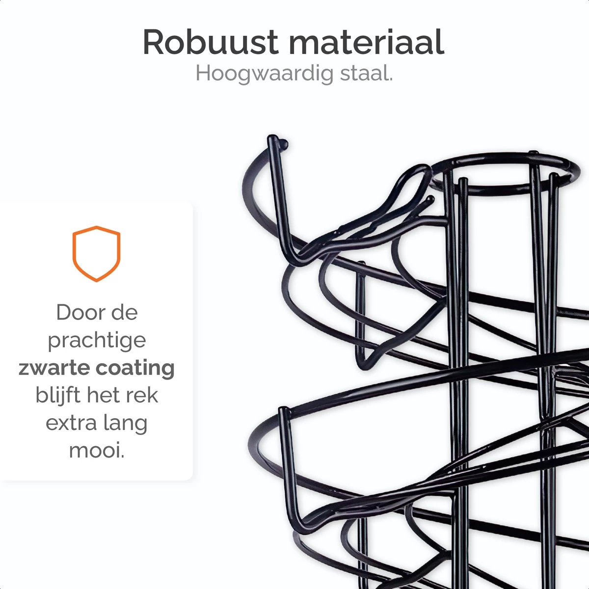Goliving Eierrek - Eierhouder - Eiermand - Eieren Bewaren - Draaibaar - Ruimtebesparend - RVS - Zwart - Afbeelding 2
