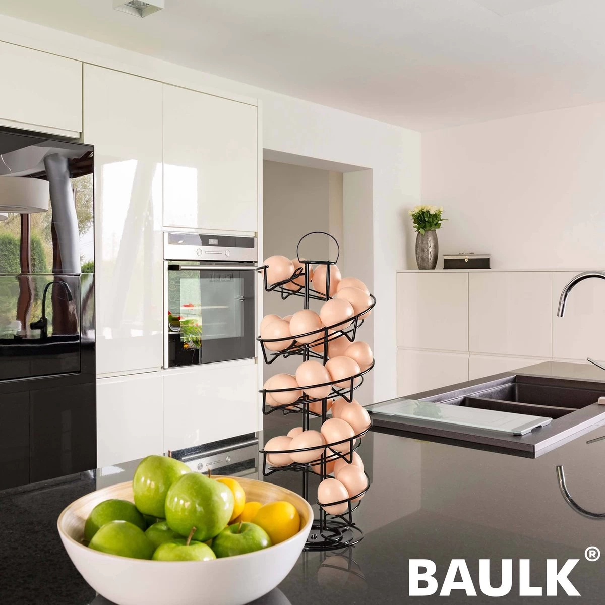 Eiermand – Eierrek – Eierhouder – Eieren – 360° - Zwart - Pasen - 39 Eieren - BAULK® - Afbeelding 6