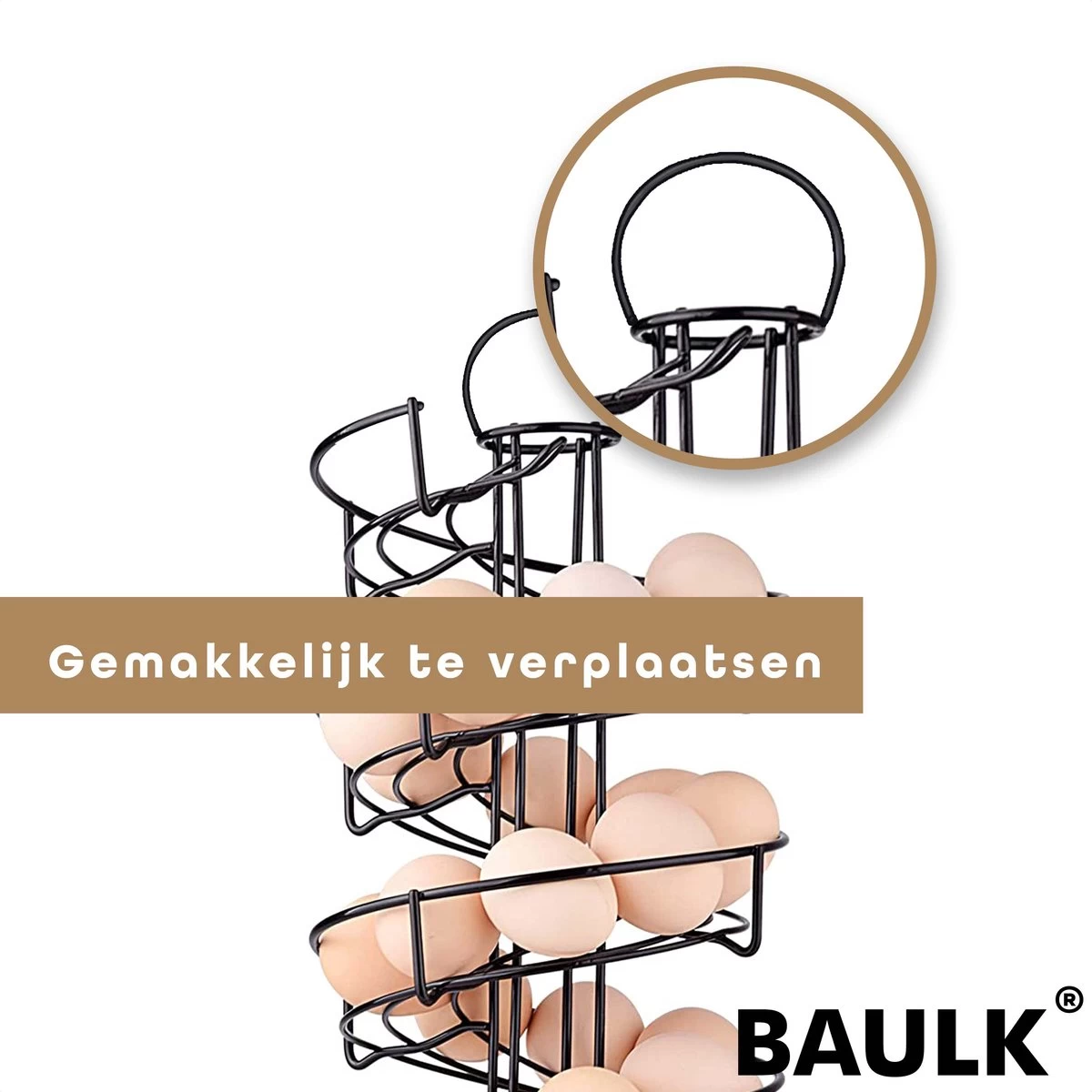 Eiermand – Eierrek – Eierhouder – Eieren – 360° - Zwart - Pasen - 39 Eieren - BAULK® - Afbeelding 8