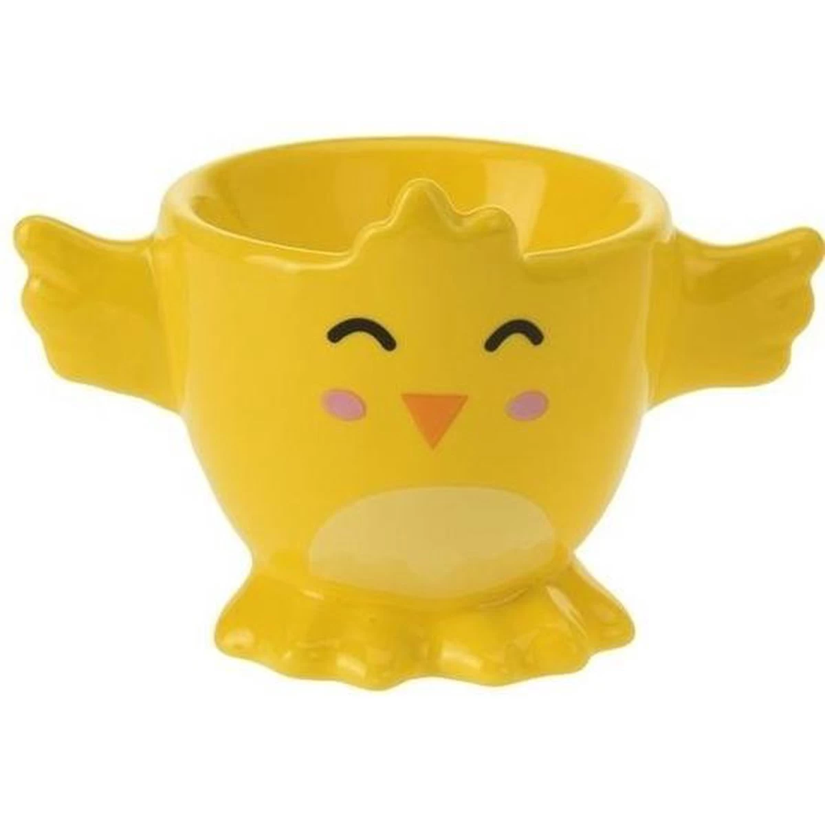 Merkloos 4x Witte Paashaas En Gele Kuiken Eierdopjes 7 Cm - Paasdecoratie/Paasontbijt - Afbeelding 2