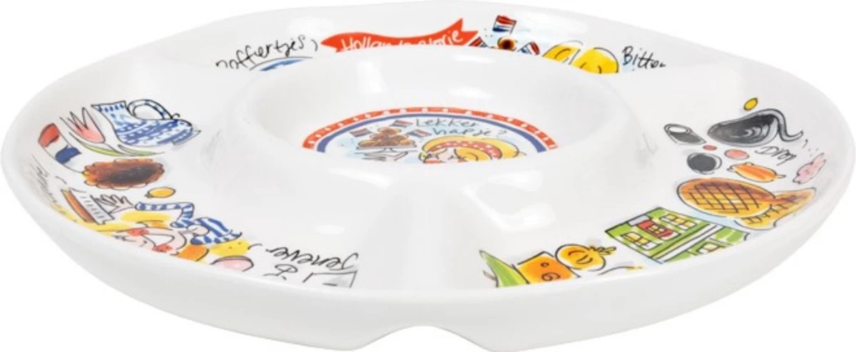 Serveerschaal - 23 Cm - Serveerschaal Met Vakjes - Hollandse Cadeautjes - Holland Souvenir - Typisch Nederlands - Afbeelding 2
