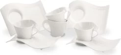 Villeroy & Boch New Wave Cappuccinoset - 8 Delig - Wit