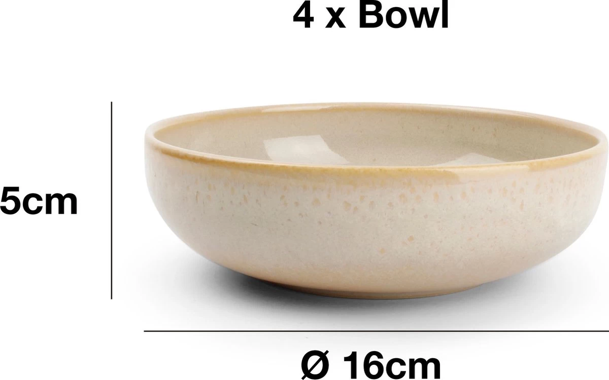 Salt&Pepper Tabo Beige - Serviesset - 4 Persoons - 12 Delig - Crème/Beige - Afbeelding 6